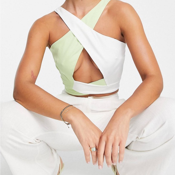 Extro & Vert Wrap Halter neck Crop Top - Picture 1 of 2